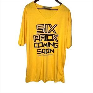 Size XL T&O Six Pack Coming Soon Vneck T-shirt